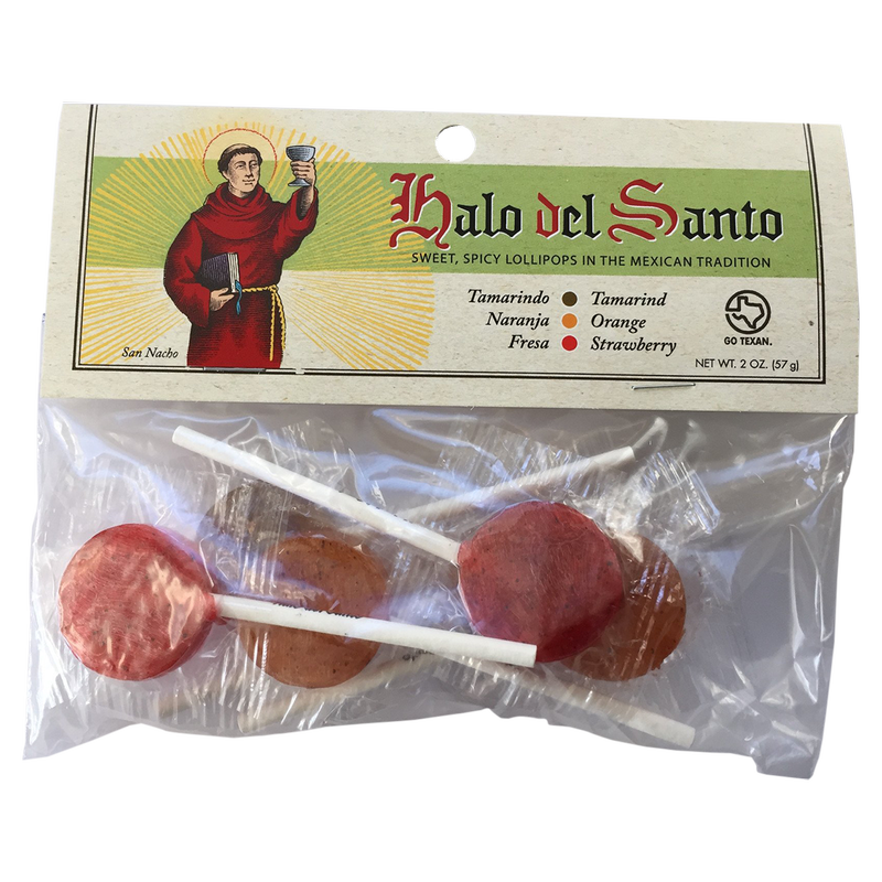 Halo del Santo Tamarind, Orange & Strawberry Mexican-style Lollipops 6ct
