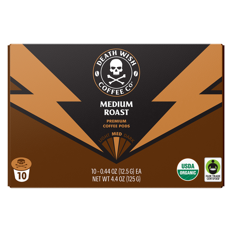 Death Wish Coffee Organic Medium Roast K-Cups 10ct Box