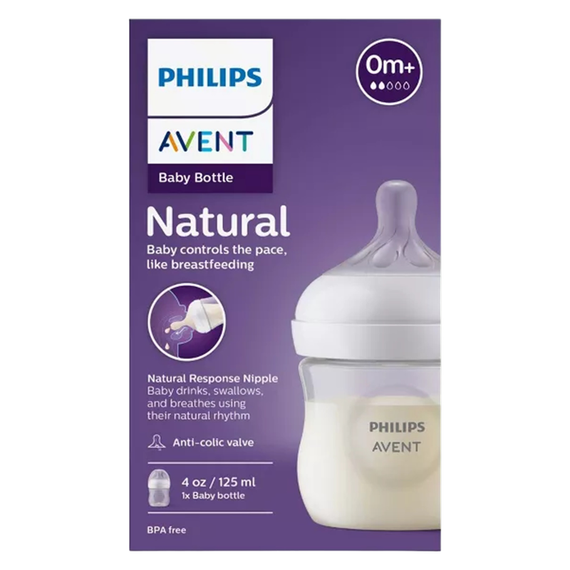 Avent Natural Baby Bottle with Natural Response Nipple, 4oz. 