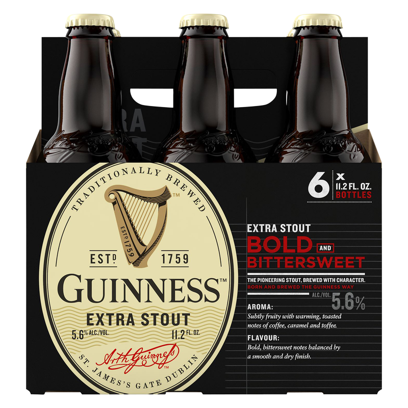 Guinness Extra Stout 6pk 11.2oz Btl 5.6% ABV