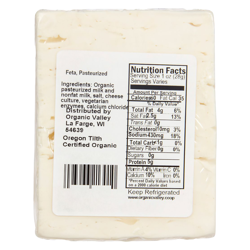 Organic Valley Feta Cheese Block - 8oz