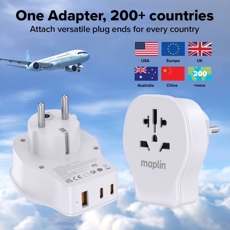 Maplin Worldwide Travel Adaptor, 1pcs