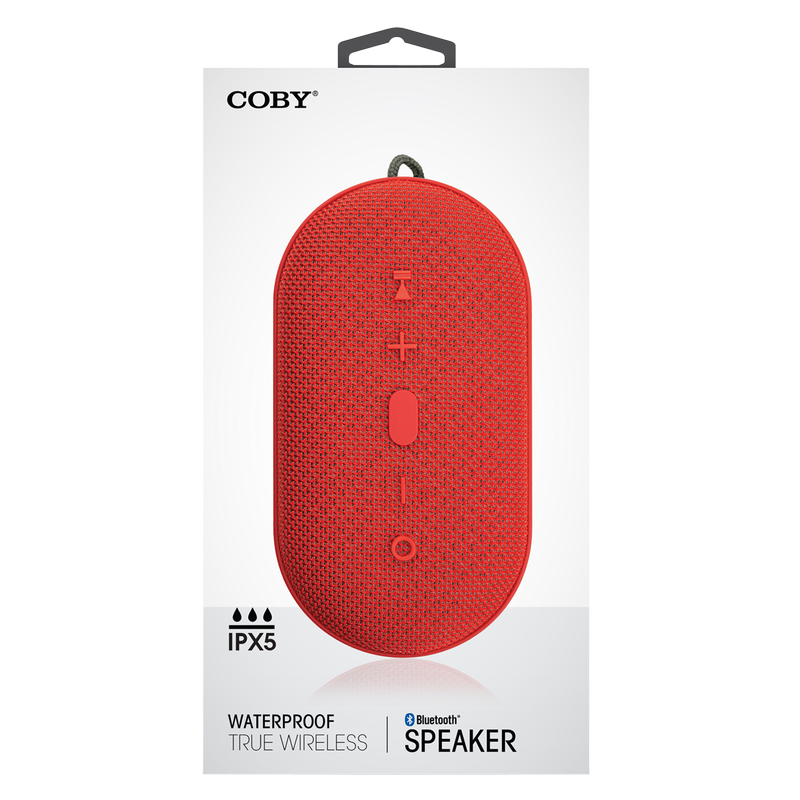 Coby IPX5 Red Wireless Bluetooth Speaker