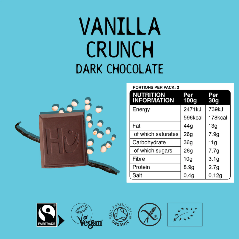 Hu Vanilla Crunch Dark Chocolate Bar, 60g