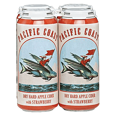 Pacific Coast Dry Hard Apple with Strawberry 4pk 16oz Can
