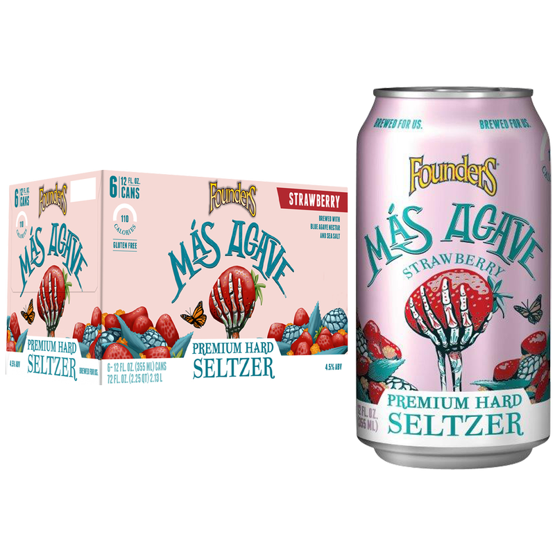 Founders Mas Agave Strawberry Hard Seltzer 6pk 12oz 4.5% ABV