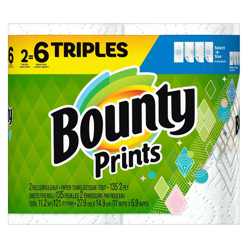 Bounty Prints Triples 2pk