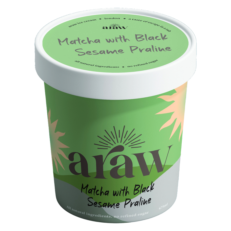 Araw Matcha with Black Sesame Praline Ice Cream, 475ml