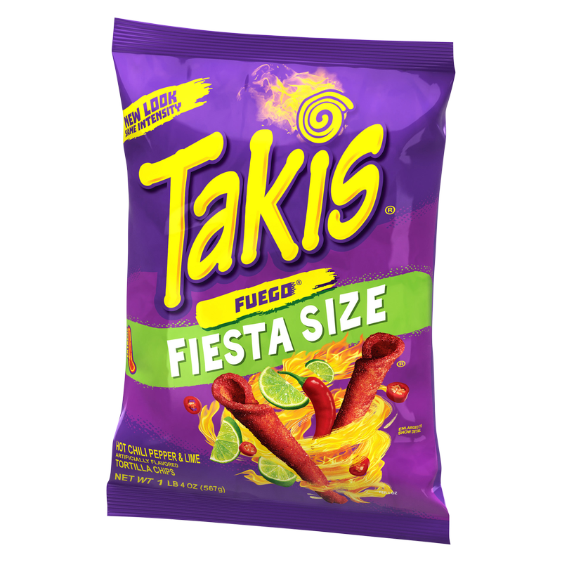 Takis Fuego Hot Chili Pepper & Lime Tortilla Chips Fiesta Size 20oz