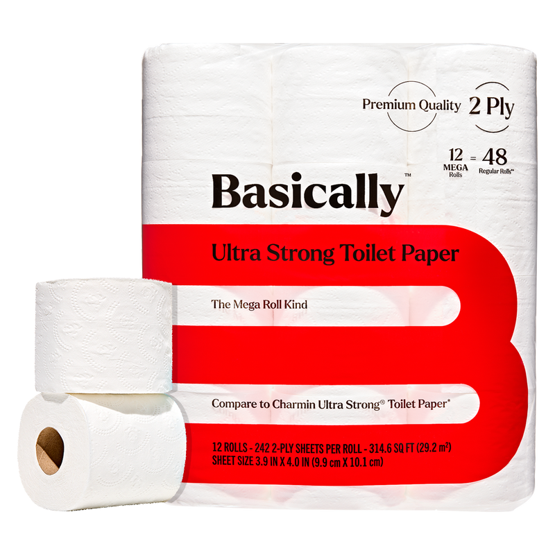 Basically 12ct Ultra Strong Toilet Paper