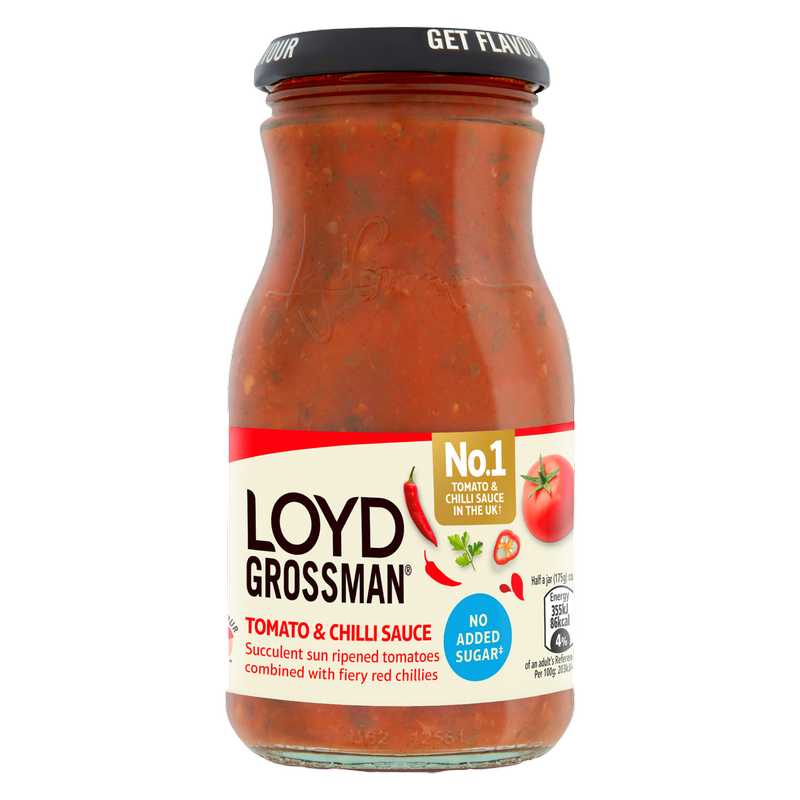 Loyd Grossman Tomato & Chilli Pasta Sauce No Added Sugar, 350g