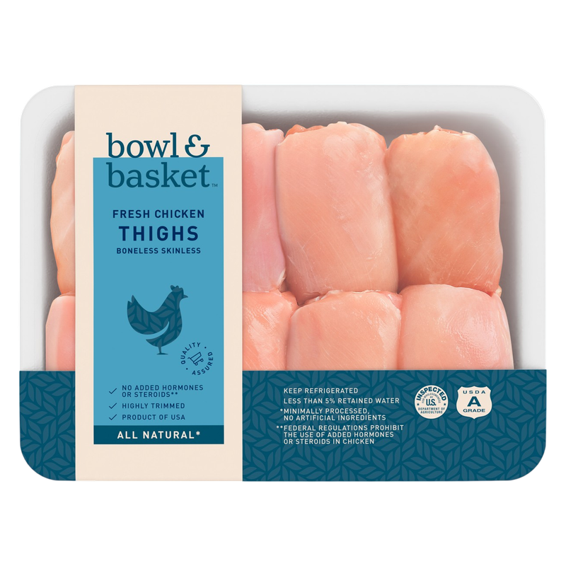 Bowl & Basket Skinless Fresh Chicken Thighs - Avg 1.7lb
