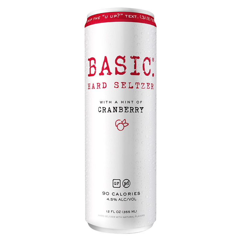 Basic Cranberry Seltzer Single 12oz Can 4.5% ABV