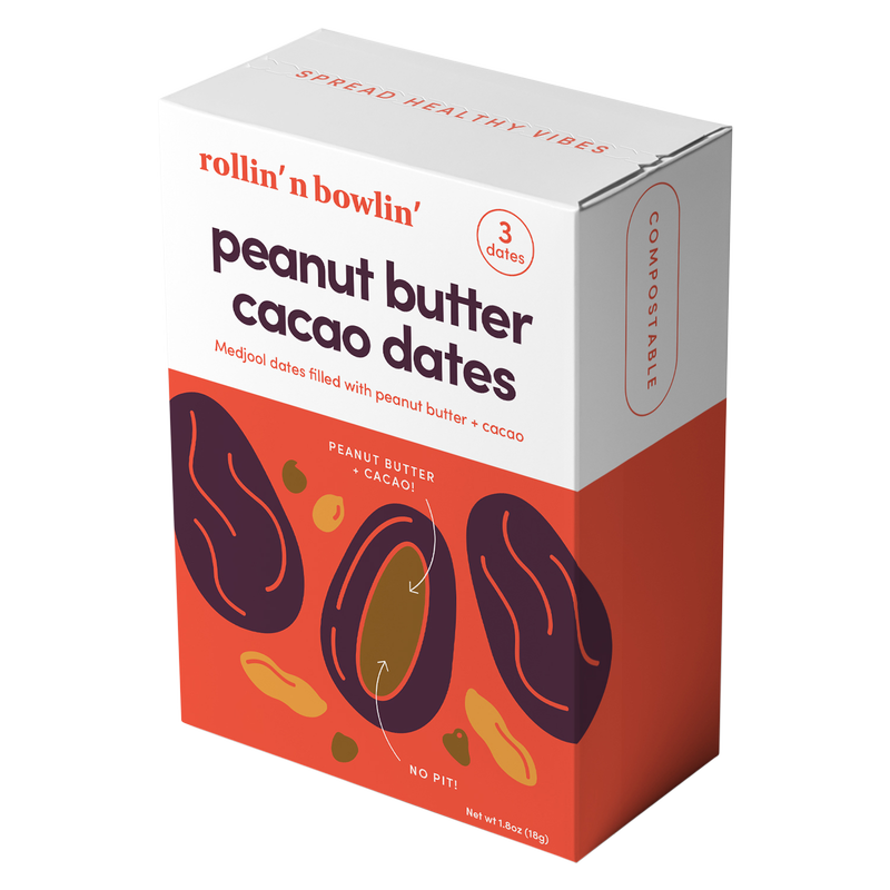 Rollin' n Bowlin' Cacao Peanut Butter Dates Organic 1.8oz