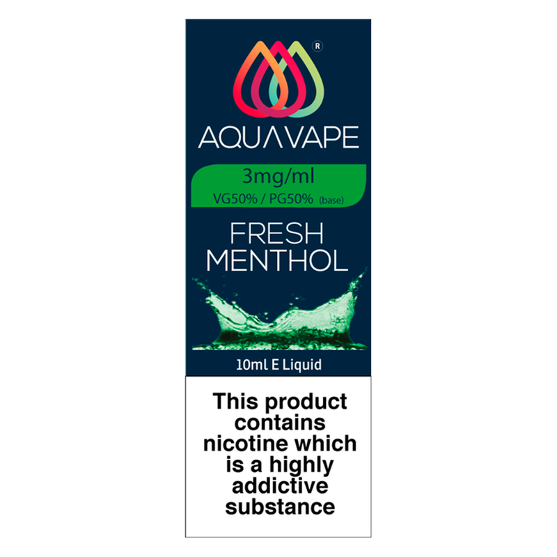 Aqua Vape Fresh Menthol E-Liquid 3mg/ml, 10ml