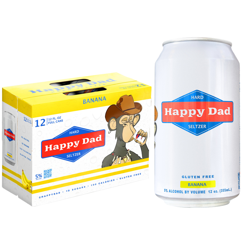 Happy Dad Hard Seltzer Bored Ape Banana 12pk 12oz Can 5.0% ABV