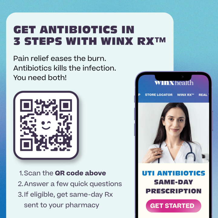 Max Strength UTI Pain Relief + Access to same-day Rx treatment via telehealth