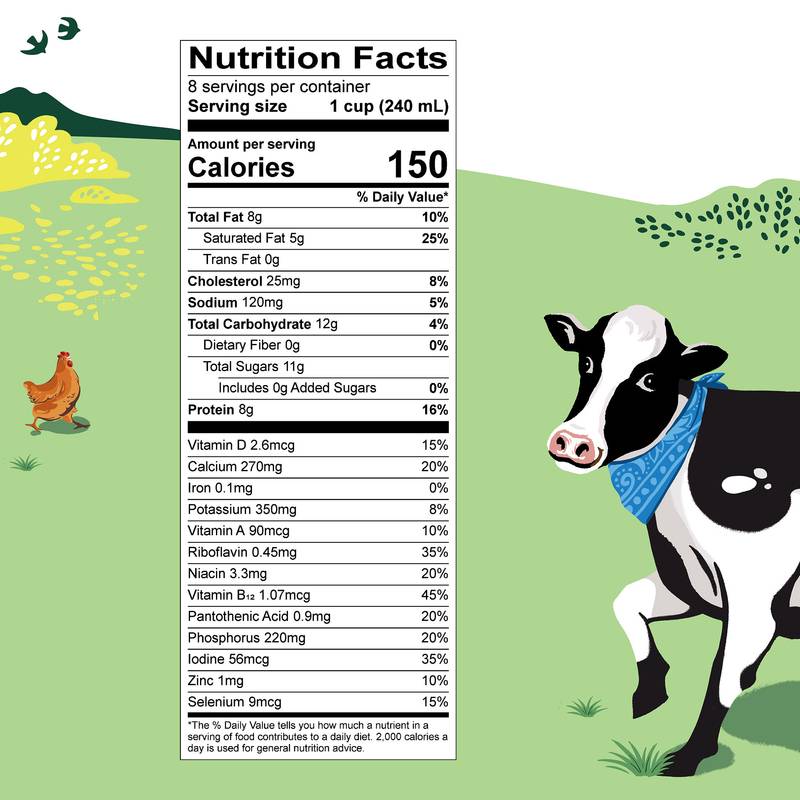 Organic Valley Leche Entera Orgánica Sin Lactosa 1/2 galón