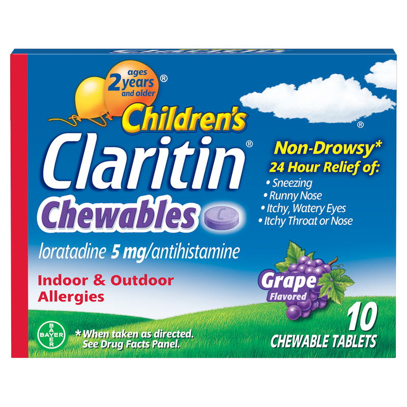 Claritin Childrens 5mg Grape Chewable 10ct