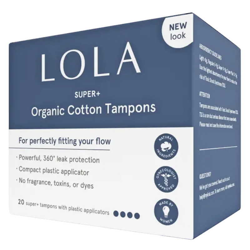 LOLA Super Plus Organic Cotton Tampons 20ct