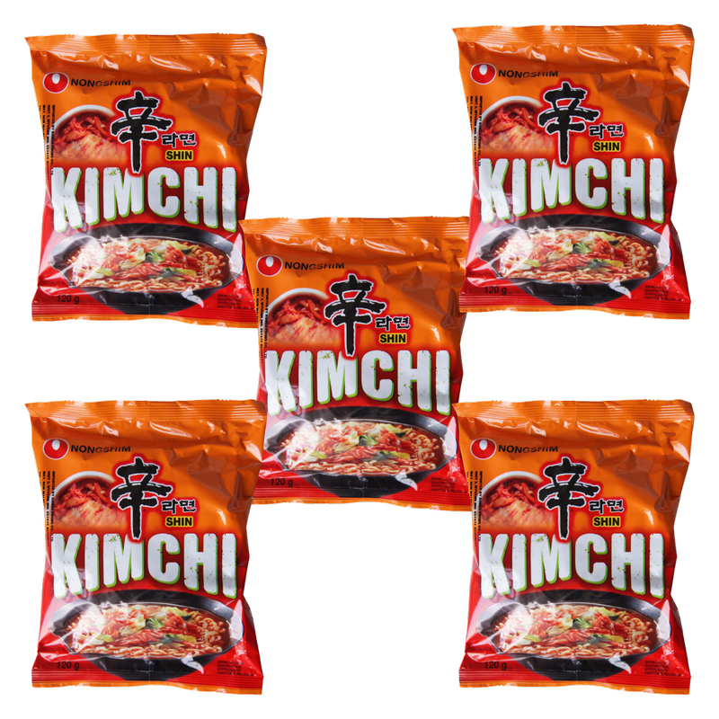 Nongshim Kimchi Ramyun Instant Noodles, 5 x 120g