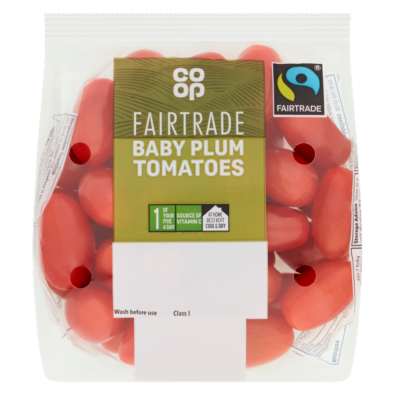 Co-op Fairtrade Baby Plum Tomatoes, 250g