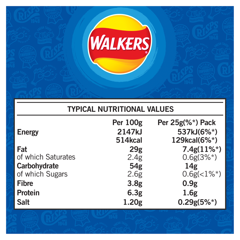 Walkers Cheese & Onion, 6 x 25g