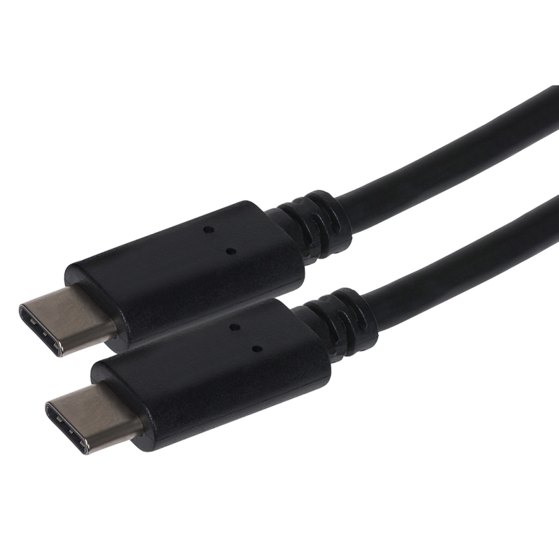 Maplin USB-C to USB-C Cable Black 1m, 1pcs