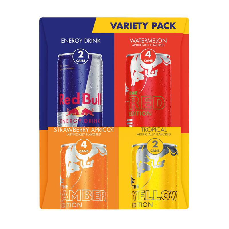 Red Bull Energy Drink Variety Pack Red Bull Energy Drink Red Edition Amber Edition and Yellow Edition 12pk 8.4oz Cans