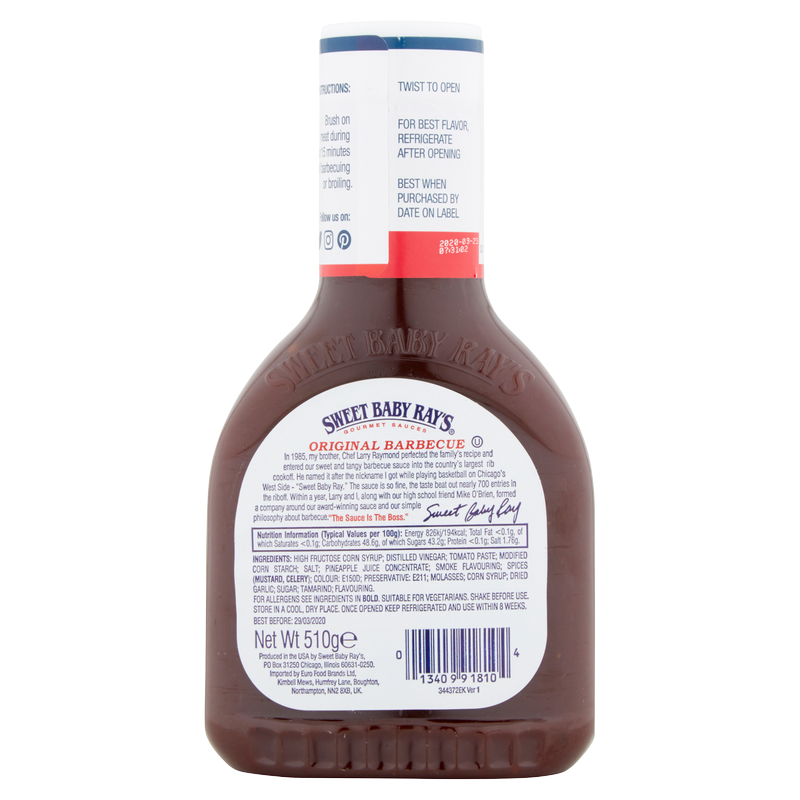 Sweet Baby Ray's Barbecue Sauce, 510g