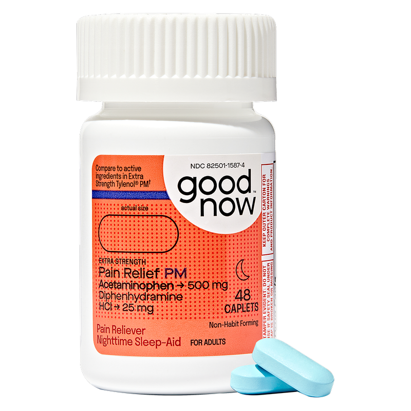 Goodnow PM Extra Strength Sleep Aid & Pain Reliever Acetaminophen 48 Caplets 