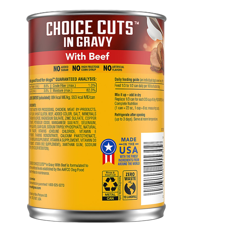 Pedigree Choice Cuts in Gravy with Beef Wet Dog Food, 13.2oz. 