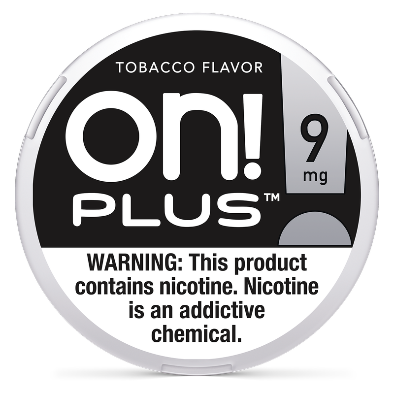 on! PLUS™ Tobacco Nicotine Pouch, 9mg