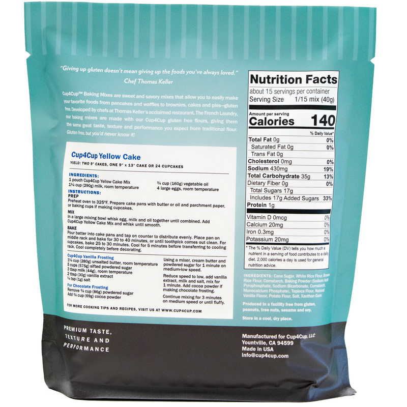 Mezcla para pastel amarillo sin gluten Cup 4 Cup, 21.16 oz