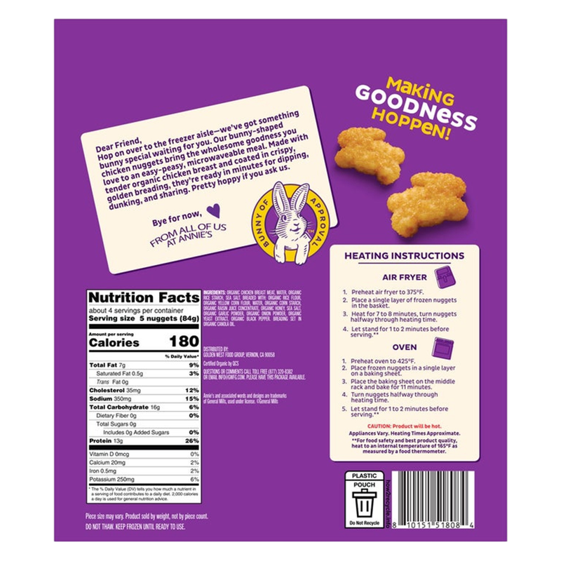 Annie's Bunny-Shaped Chicken Nuggets 12oz