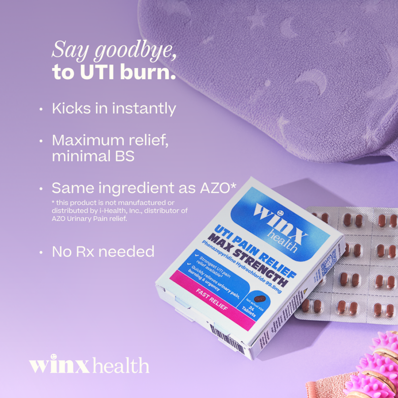 Max Strength UTI Pain Relief + Access to same-day Rx treatment via telehealth