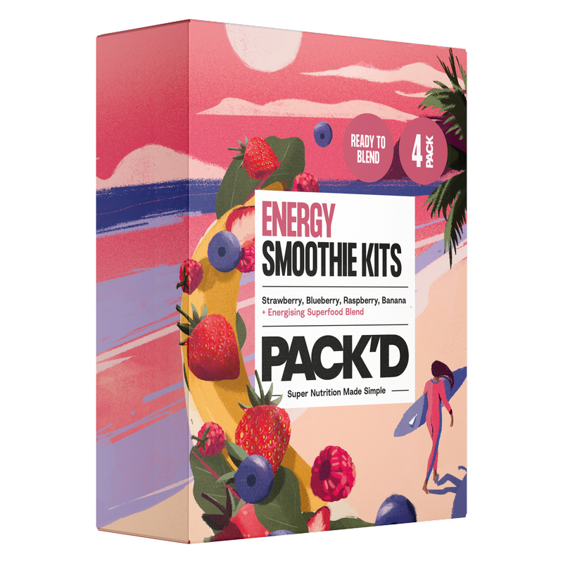 PACK'D Superfood Energy Smoothie Kit, 4 x 120g