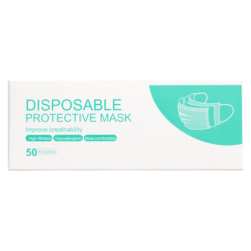 Disposable 3-Ply Face Masks 50ct