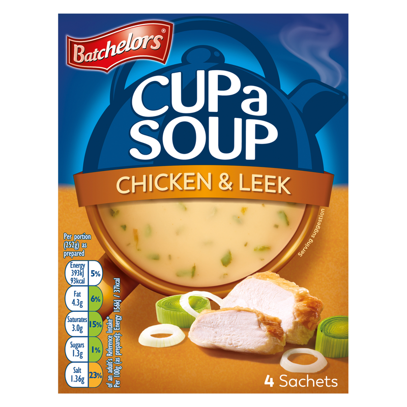 Batchelors Cup a Soup Chicken & Leek, 4pcs