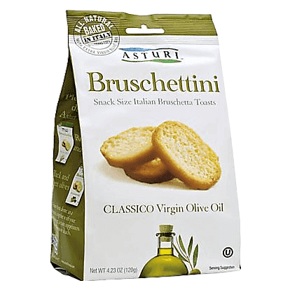 Asturi Bruschettini Classico Virgin Olive Oil Bruschetta Toasts 4.2oz