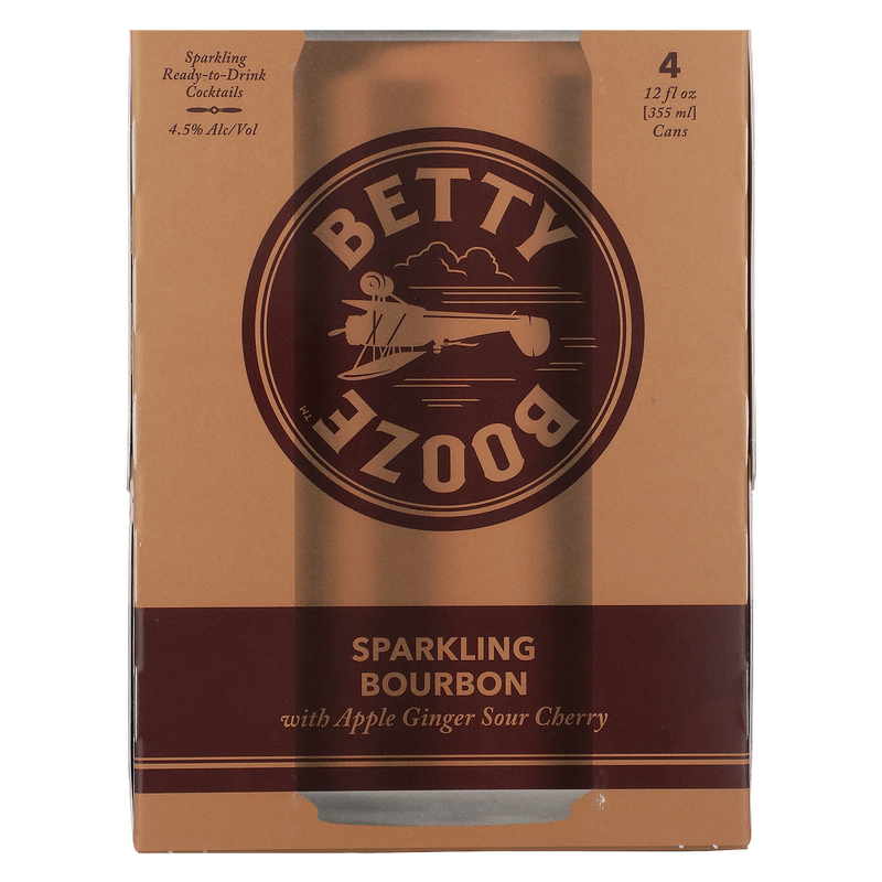 Betty Booze Sparkling Bourbon Apple Ginger 4pk 12oz Can