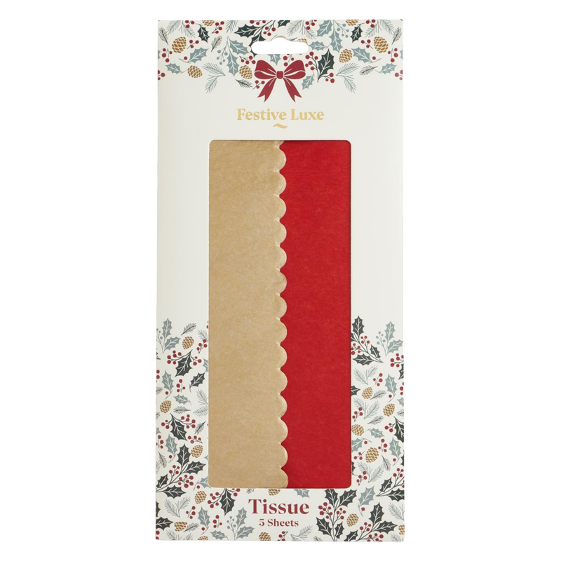 Morrisons Red And Gold Tissue Paper, 1pcs