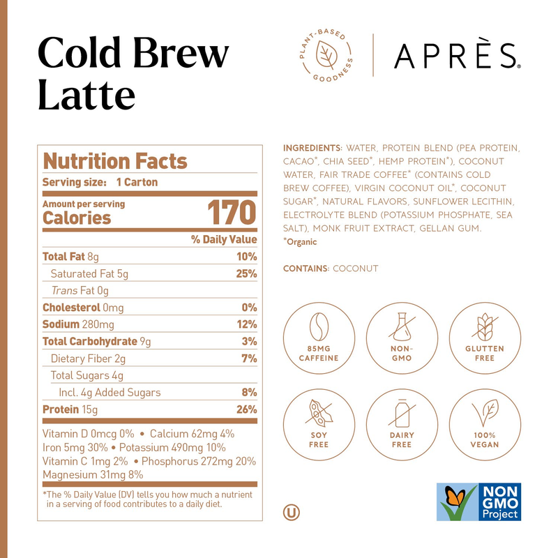 Aprés Cold Brew Coffee Plant-Based Protein Shake 11oz Btl