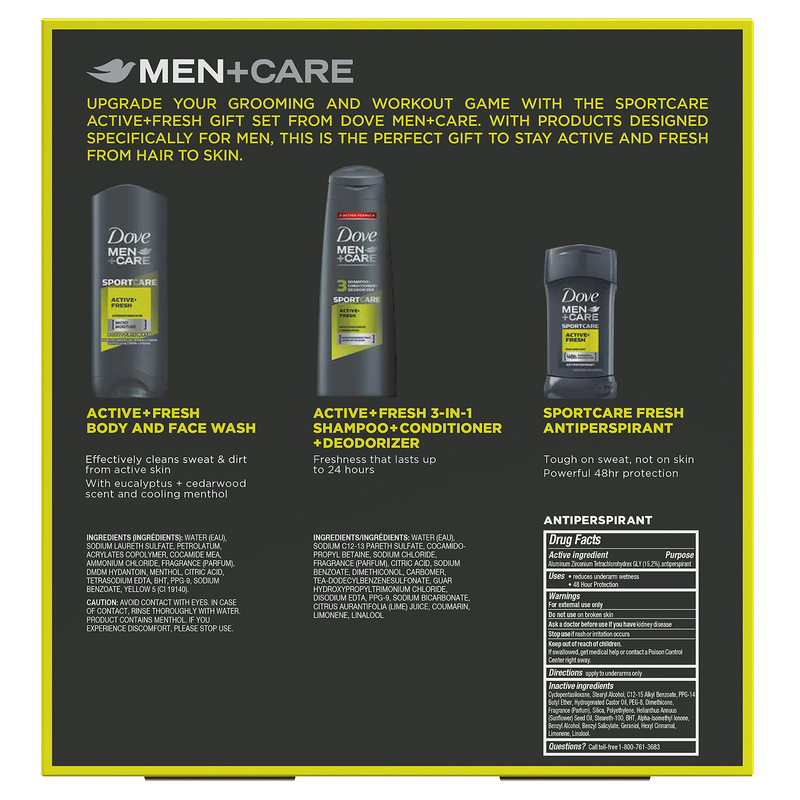 Dove Men+Care SportCare Active + Fresh Gift Set