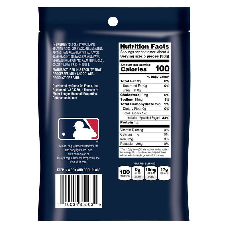 Boston Red Sox Baseball Gummies 4.5oz