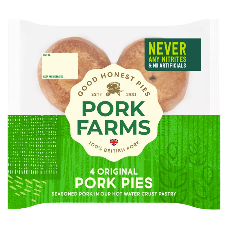Pork Farms 4 Original Mini Pork Pies, 200g