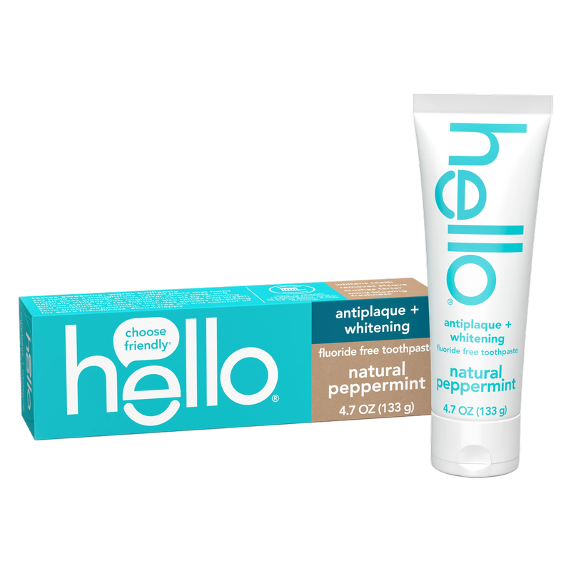 hello Antiplaque + Whitening Fluoride Free Toothpaste, Tea Tree + Coconut Oil, Vegan & SLS Free