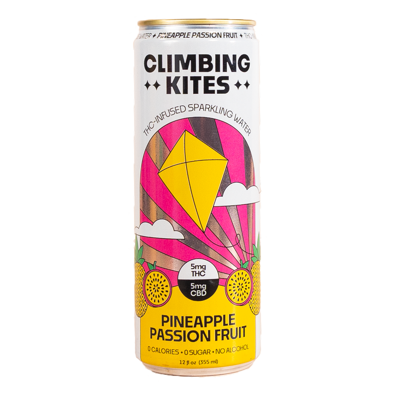 Climbing Kites Pineapple Passionfruit 5mg THC Sparkling Water 4pk 12oz Can