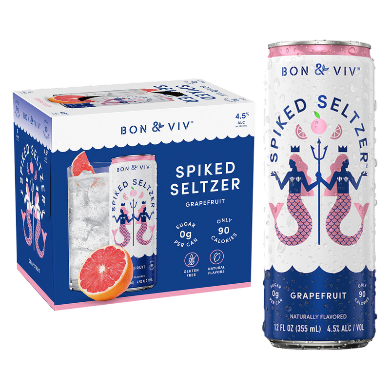 Bon & Viv Spiked Seltzer Grapefruit 4pk 16oz Can 4.5% ABV