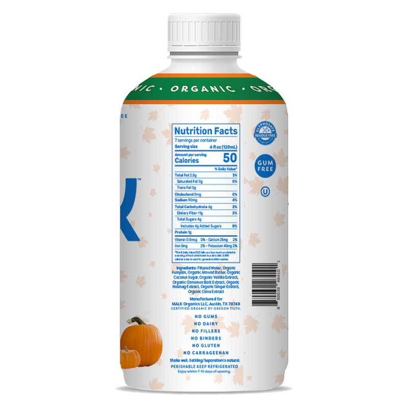 MALK Organic Pumpkin Spice Almond 28oz Btl